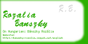 rozalia banszky business card
