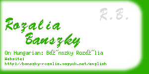 rozalia banszky business card